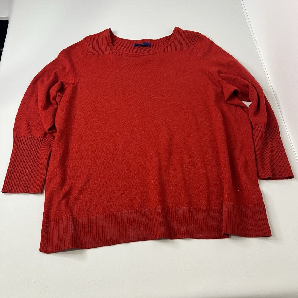 Apt 9 Women’s Size 2X Red Long Sleeve Glitter Round Neck Sweater Christmas